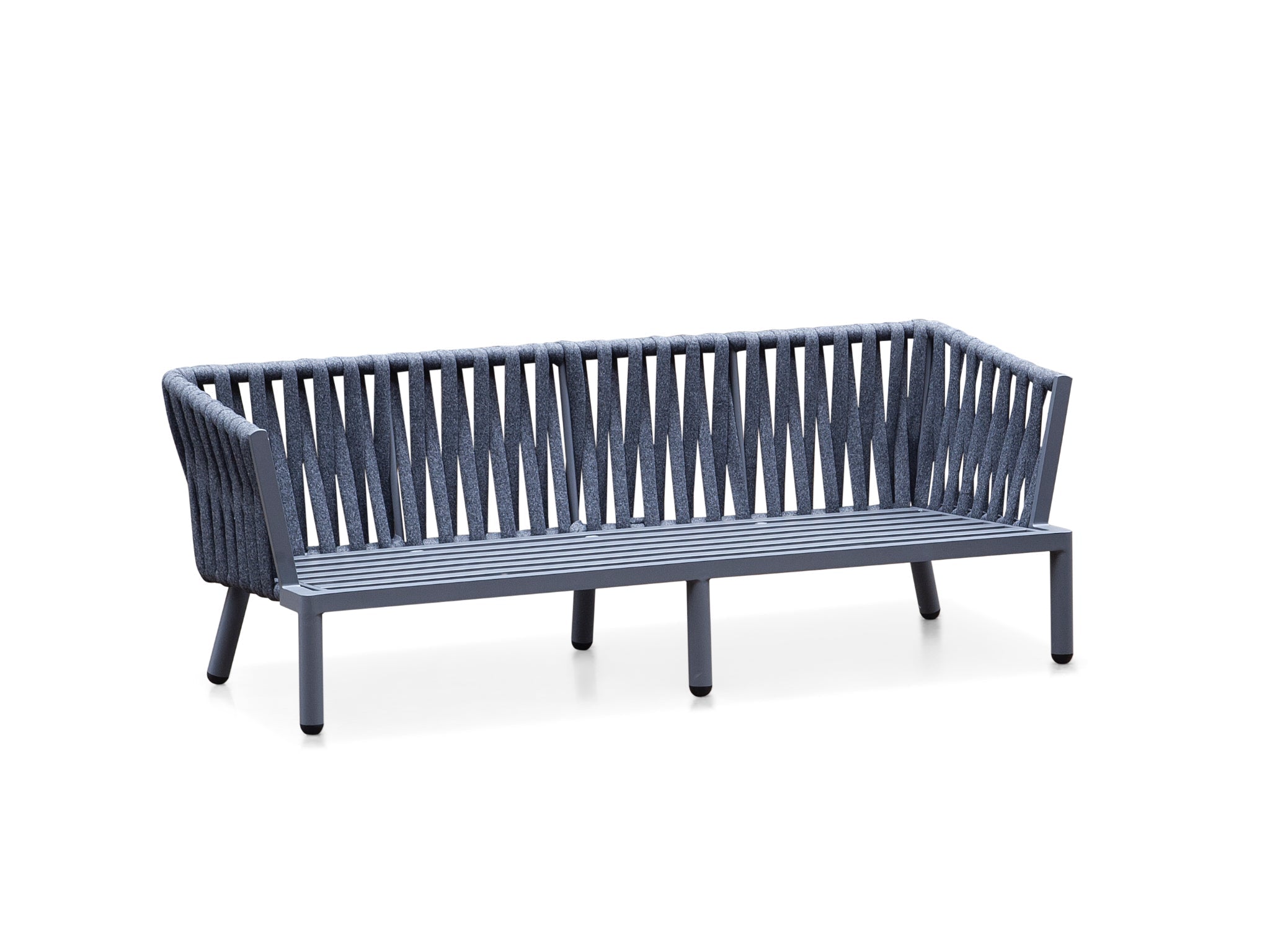 FurnitureOkay Hawaii 4-Piece Rope Outdoor Lounge Setting — Charcoal