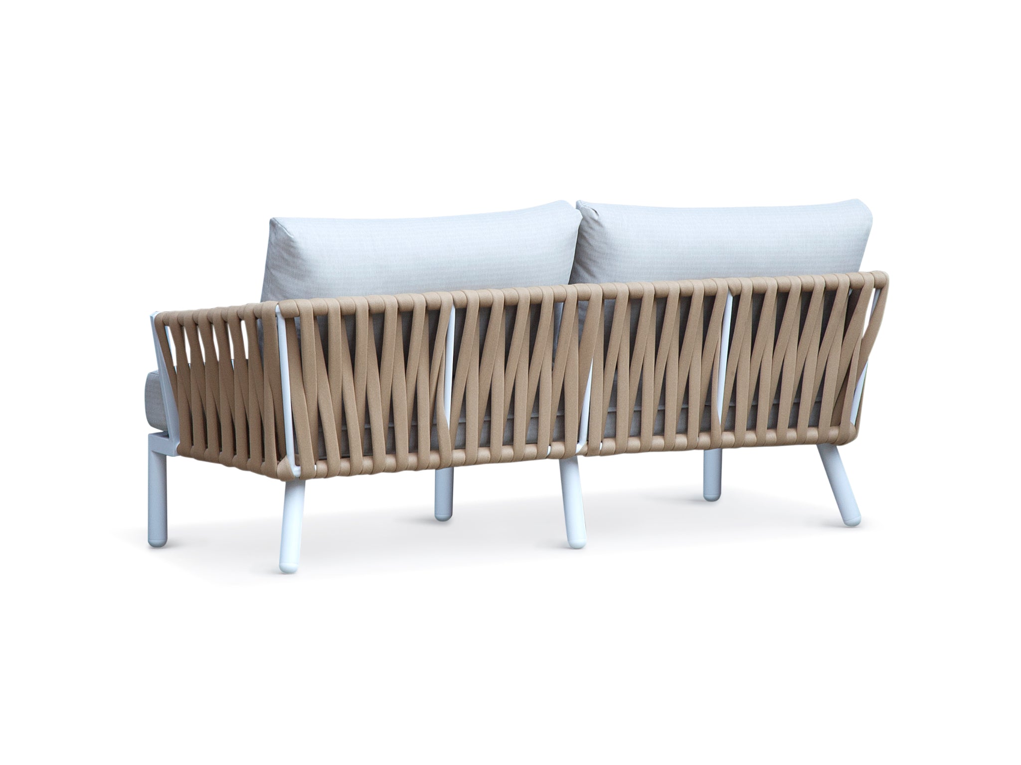 FurnitureOkay Hawaii 4-Piece Rope Outdoor Lounge Setting — White