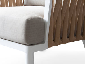 FurnitureOkay Hawaii 4-Piece Rope Outdoor Lounge Setting — White