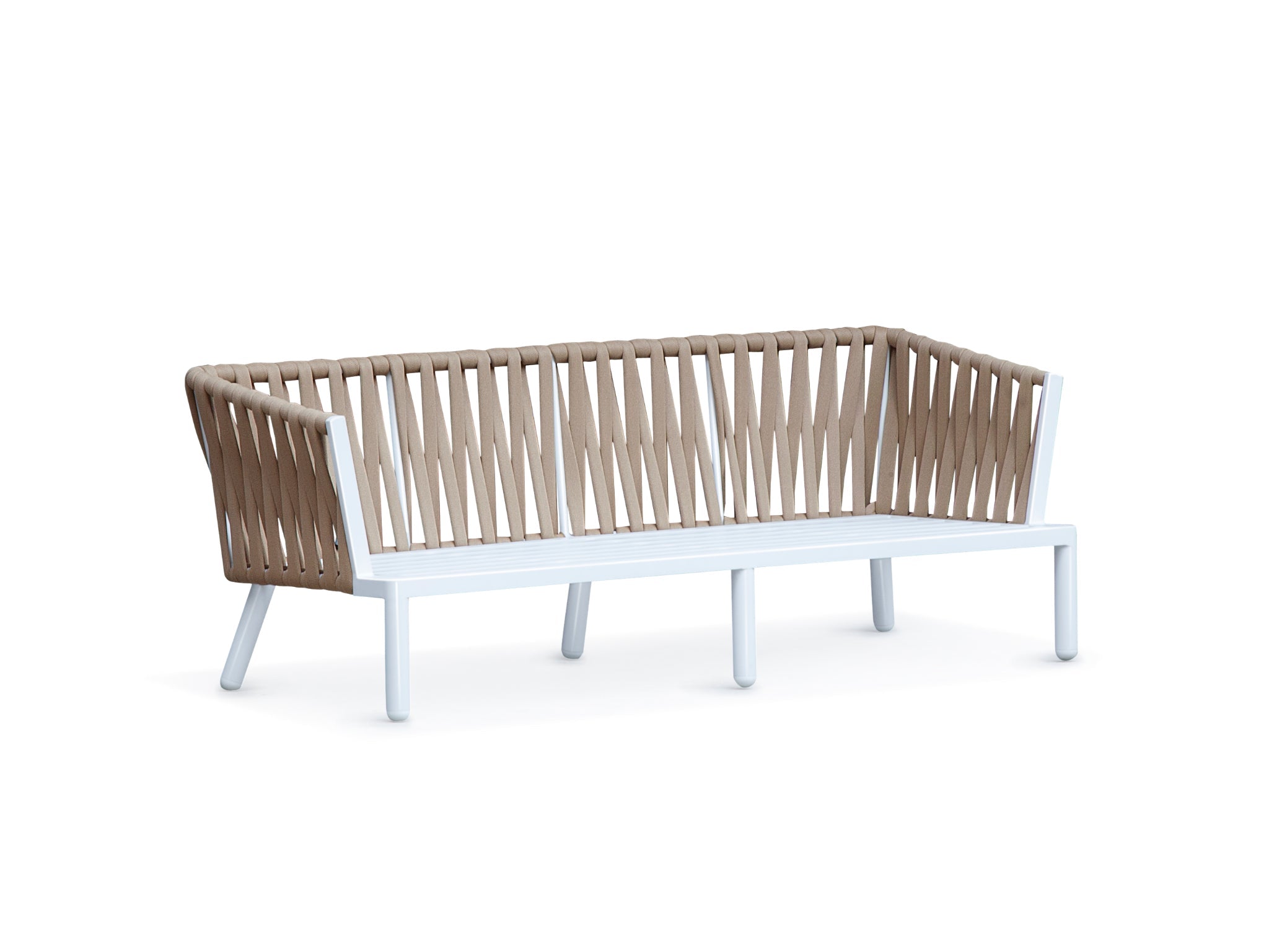 FurnitureOkay Hawaii 4-Piece Rope Outdoor Lounge Setting — White