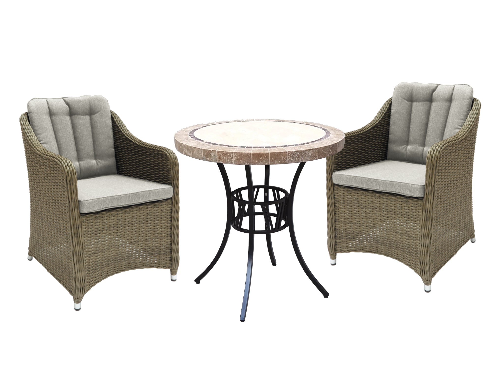 FurnitureOkay Liverpool 3-Piece Stone Outdoor Dining Setting