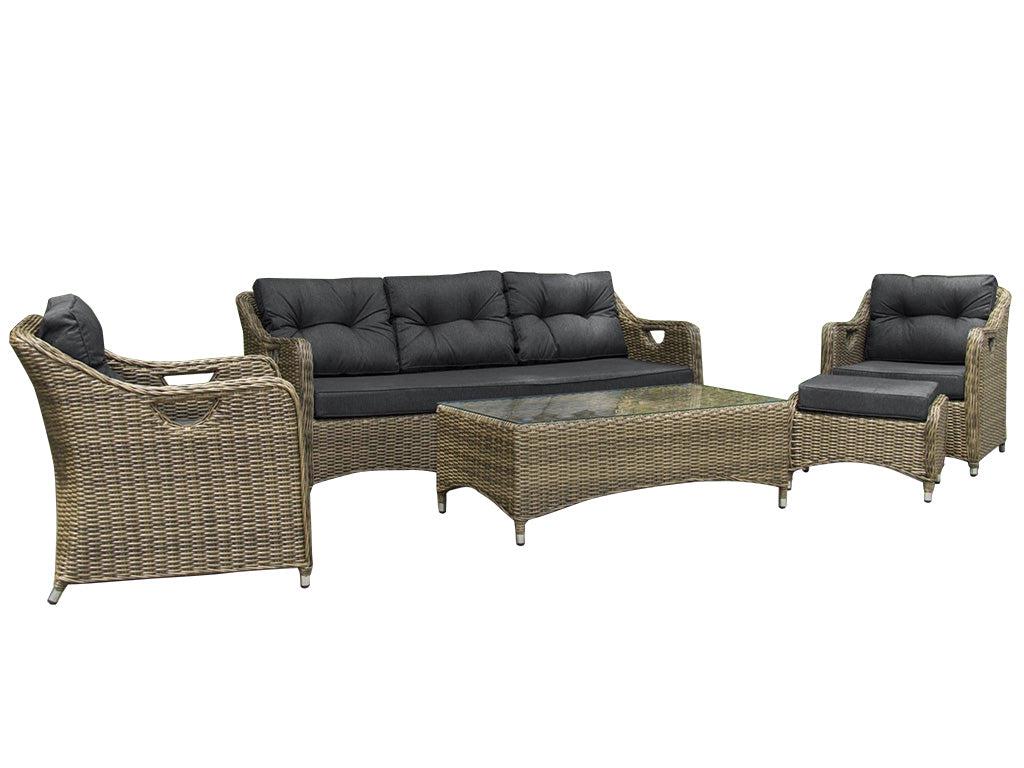 FurnitureOkay Liverpool 5-Piece Wicker Outdoor Lounge Setting