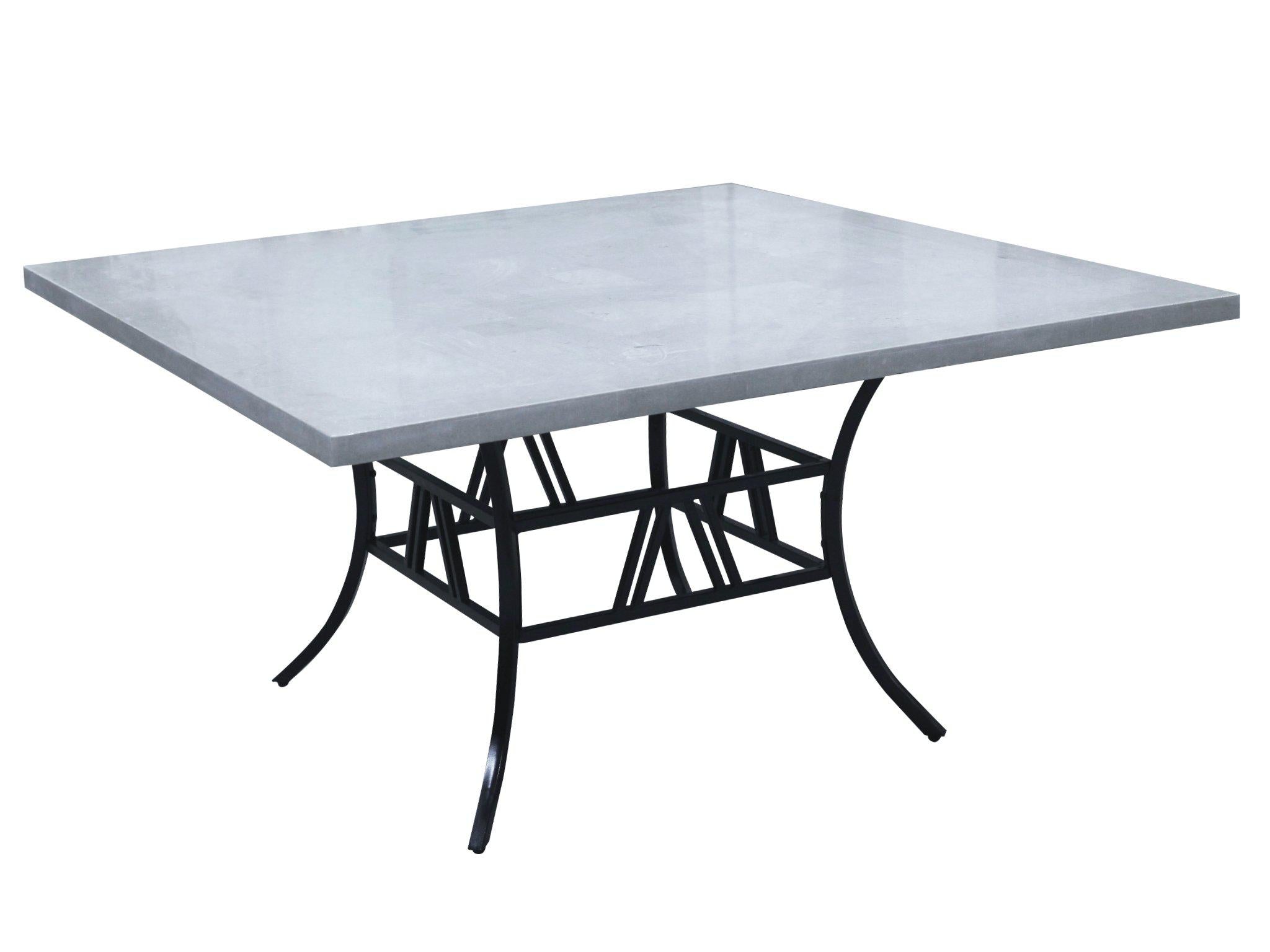 FurnitureOkay Liverpool 9-Piece Stone Outdoor Dining Setting (Square) — Grey