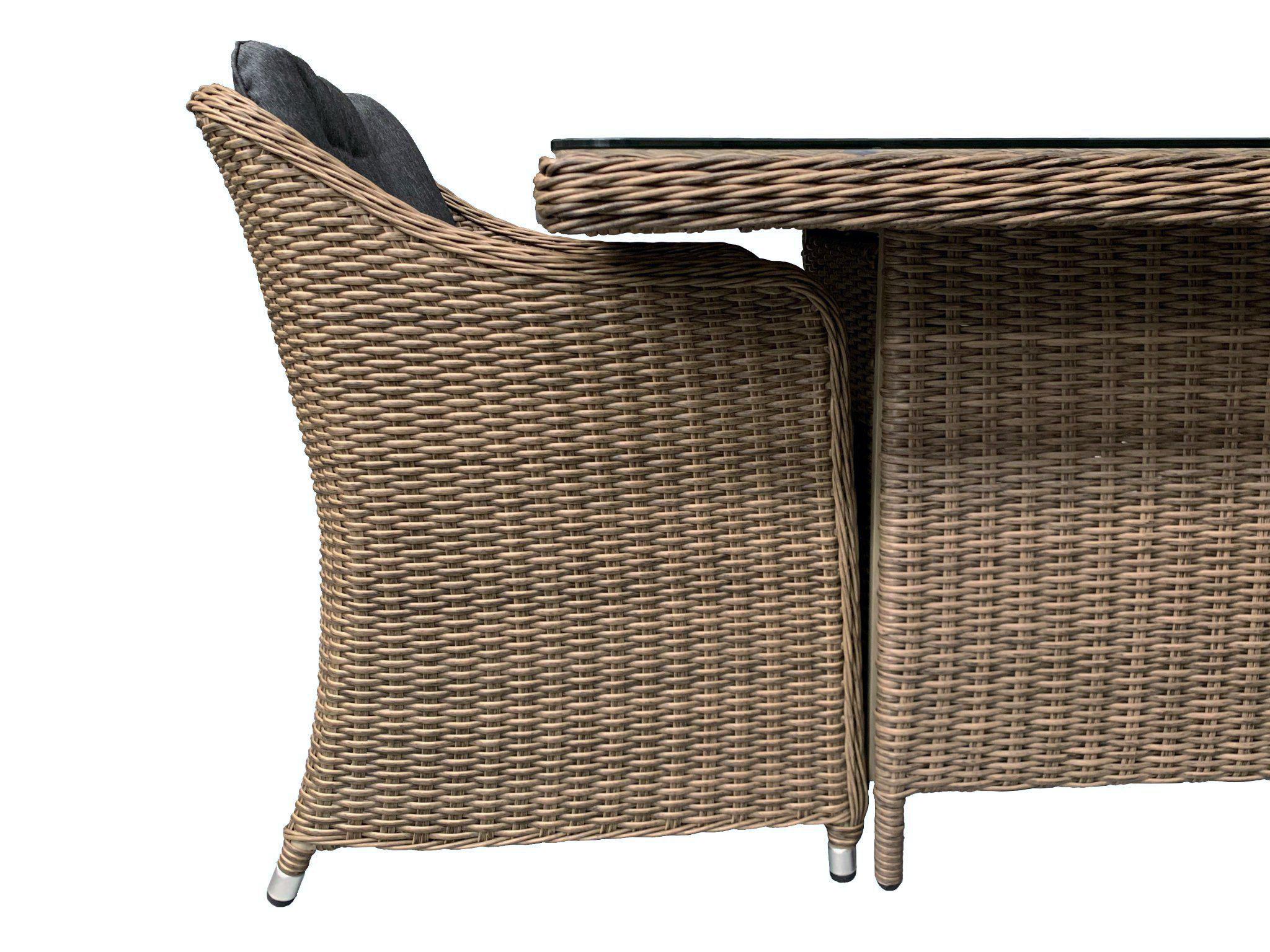 FurnitureOkay Liverpool 9-Piece Wicker Outdoor Dining Setting (Rectangle)