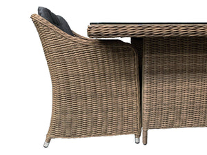 FurnitureOkay Liverpool 9-Piece Wicker Outdoor Dining Setting (Rectangle)