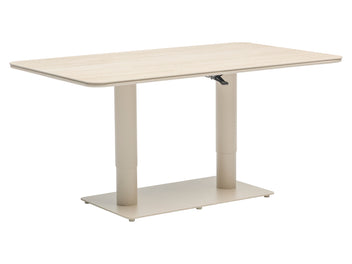 FurnitureOkay Malta Sintered Stone Outdoor Height Adjustable Table — Sandstone