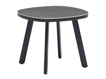 FurnitureOkay Malta Sintered Stone Outdoor Side Table — Charcoal