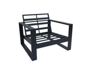 FurnitureOkay Manly 4-Piece Aluminium Outdoor Lounge Setting — Charcoal
