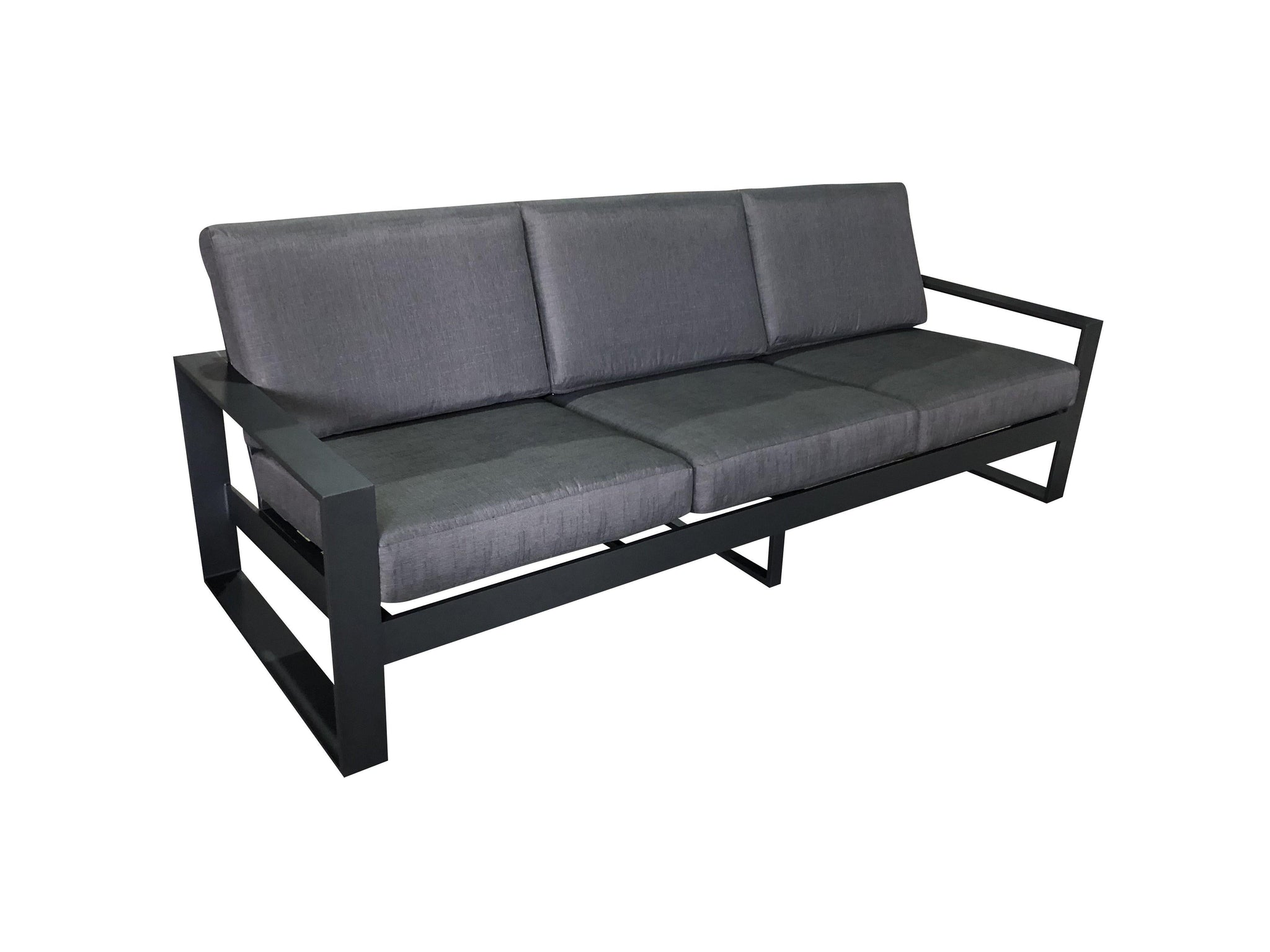 FurnitureOkay Manly 4-Piece Aluminium Outdoor Lounge Setting — Charcoal