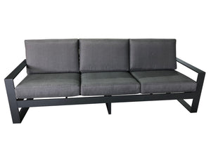 FurnitureOkay Manly 4-Piece Aluminium Outdoor Lounge Setting — Charcoal