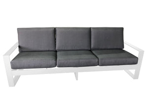 FurnitureOkay Manly 4-Piece Aluminium Outdoor Lounge Setting — White