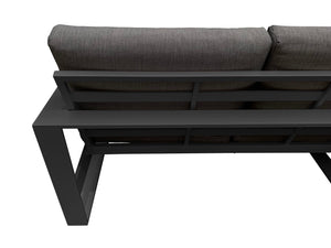 FurnitureOkay Manly 5-Piece Aluminium Outdoor Modular Lounge Setting — Charcoal