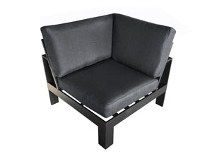 FurnitureOkay Manly 5-Piece Aluminium Outdoor Modular Lounge Setting — Charcoal