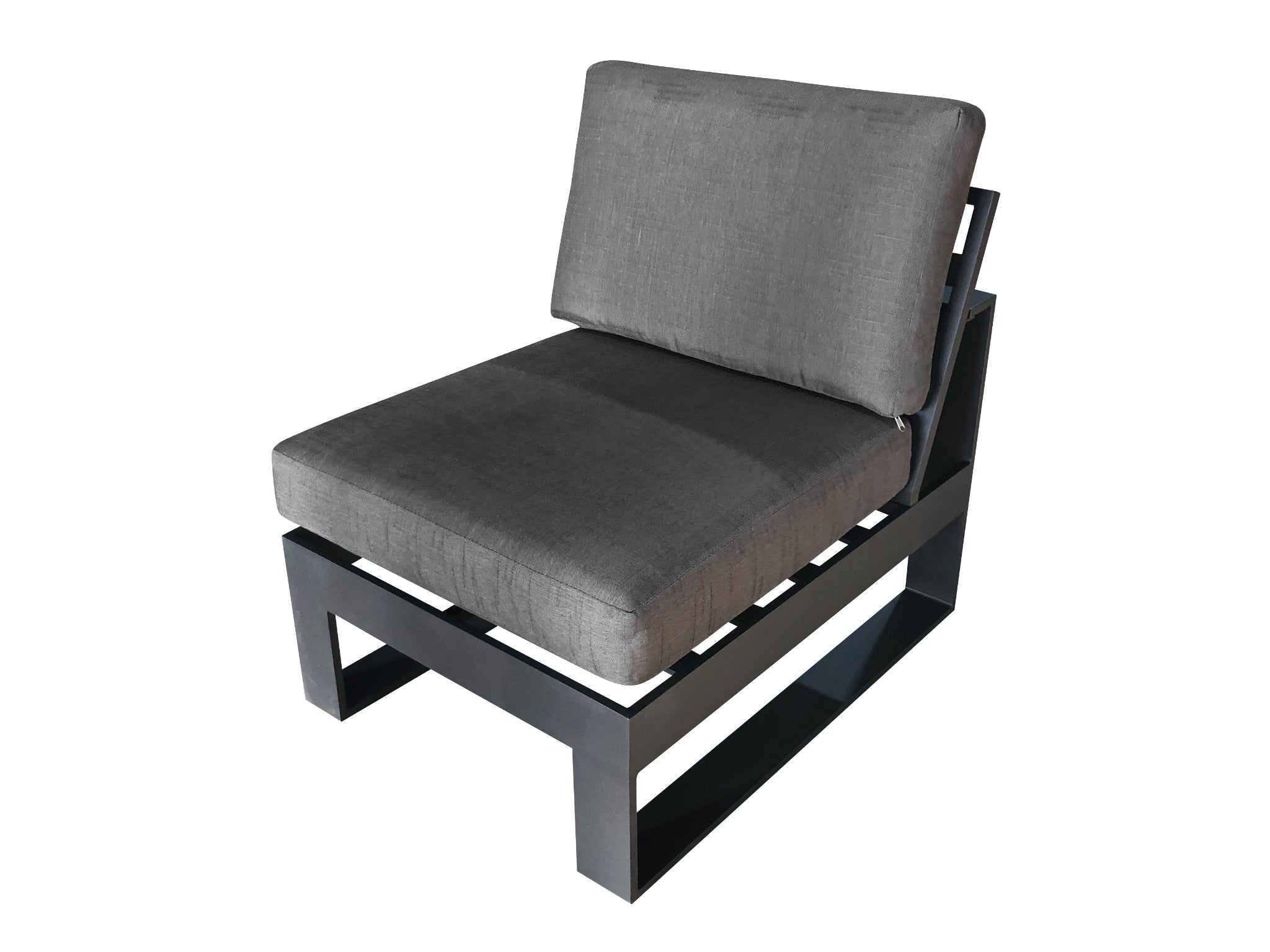 FurnitureOkay Manly 5-Piece Aluminium Outdoor Modular Lounge Setting — Charcoal