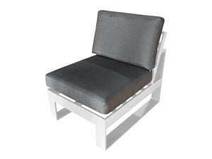 FurnitureOkay Manly 5-Piece Aluminium Outdoor Modular Lounge Setting — White