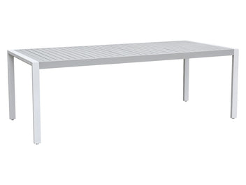 FurnitureOkay Manly 9-Piece Aluminium Outdoor Dining Setting — White