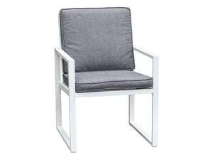FurnitureOkay Manly Aluminium Outdoor Dining Chair — White