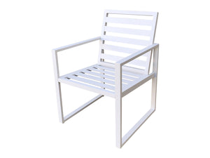 FurnitureOkay Manly Aluminium Outdoor Dining Chair — White