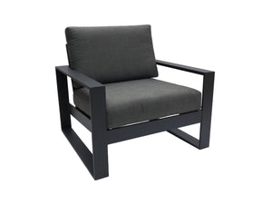 FurnitureOkay Manly Aluminium Outdoor Lounge Chair — Charcoal