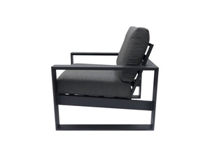 FurnitureOkay Manly Aluminium Outdoor Lounge Chair — Charcoal