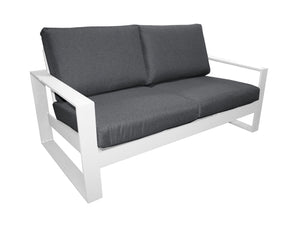 FurnitureOkay Manly Aluminium Outdoor Sofa (2-Seater) — White