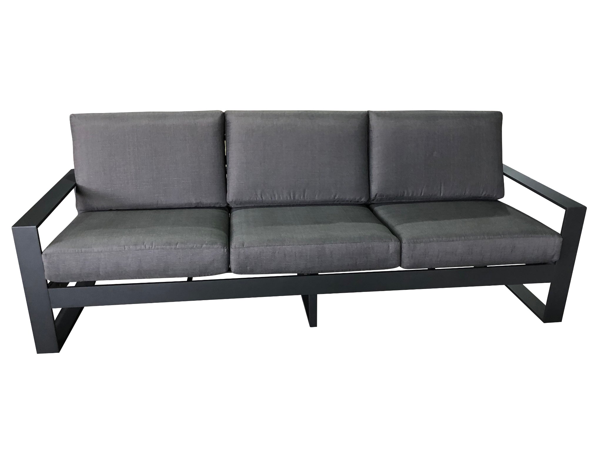 FurnitureOkay Manly Aluminium Outdoor Sofa (3-Seater) — Charcoal