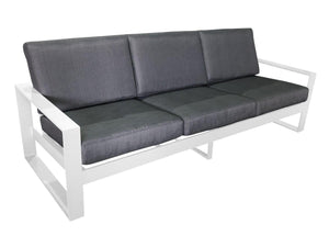 FurnitureOkay Manly Aluminium Outdoor Sofa (3-Seater) — White