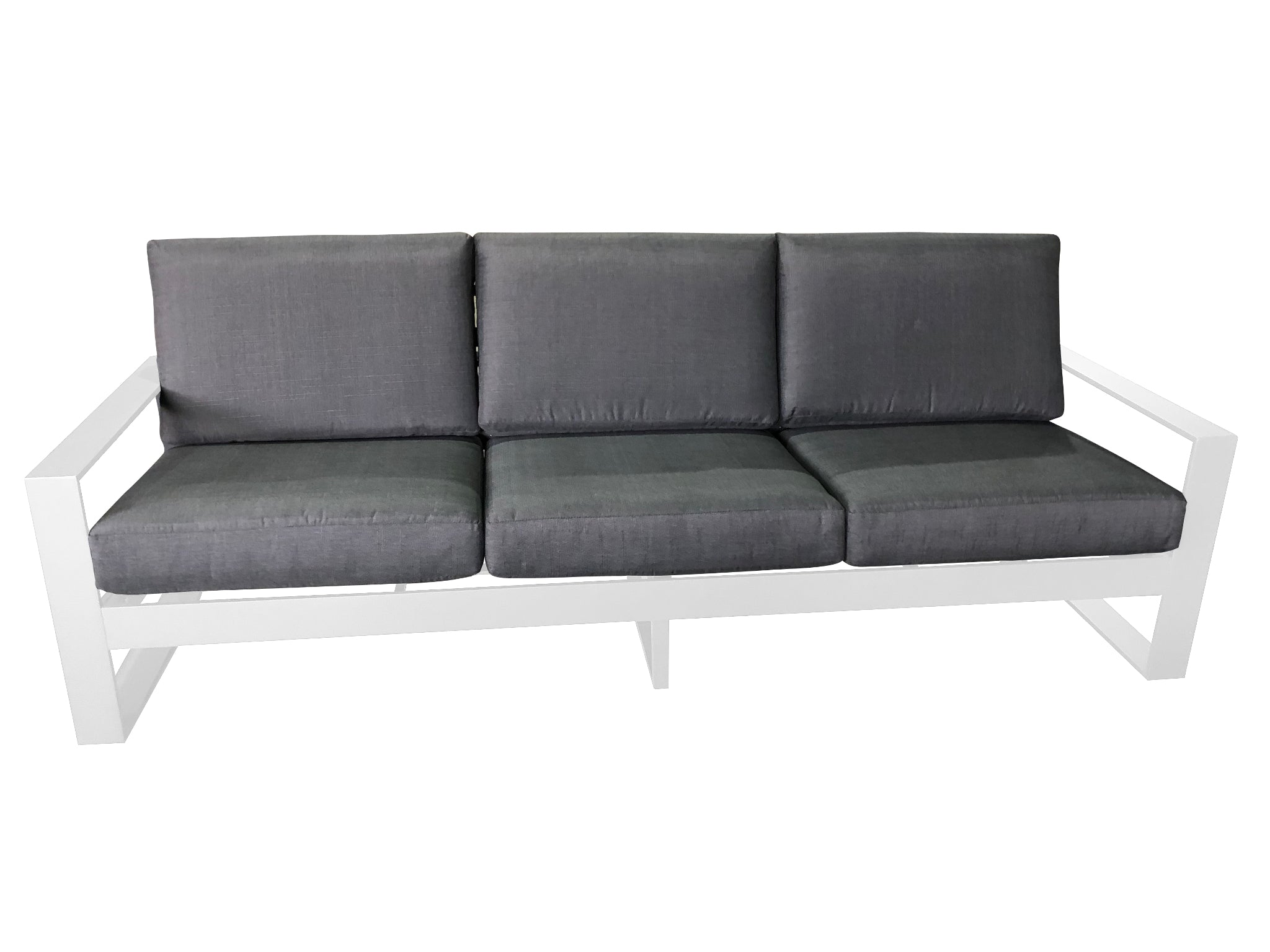 FurnitureOkay Manly Aluminium Outdoor Sofa (3-Seater) — White