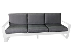 FurnitureOkay Manly Aluminium Outdoor Sofa (3-Seater) — White