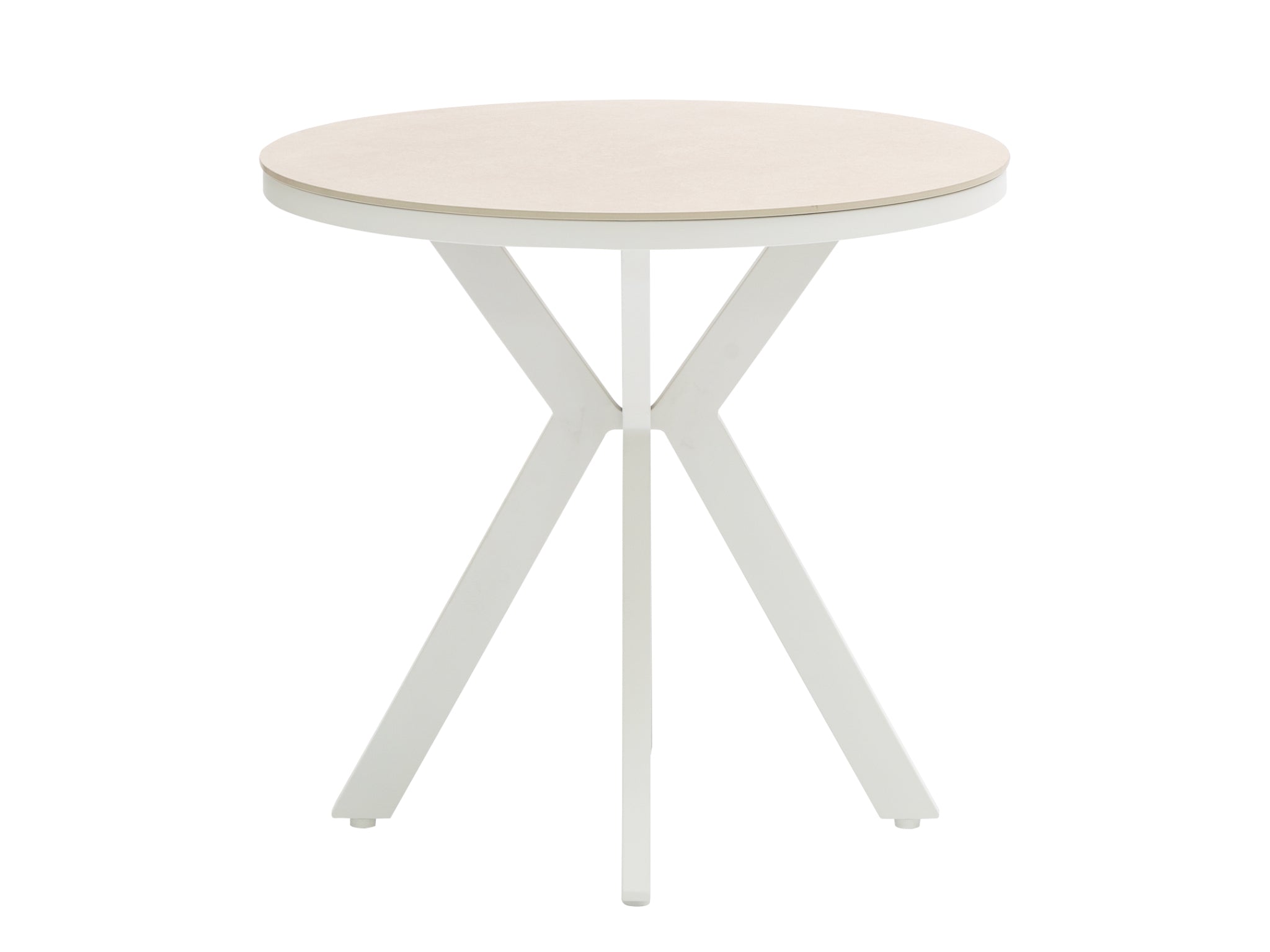 FurnitureOkay Marina-Capri 3-Piece Sintered Stone Outdoor Dining Setting — White