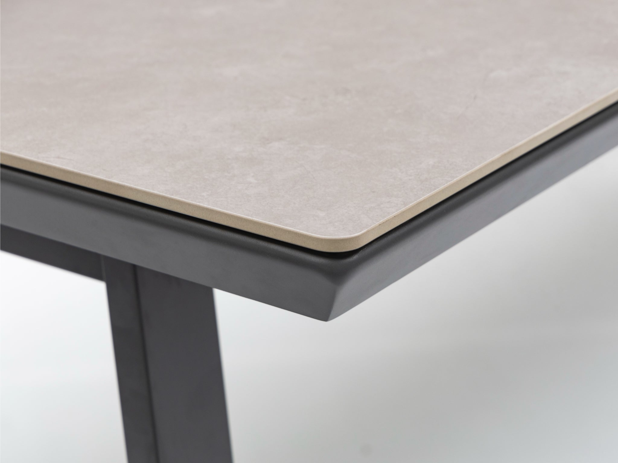 FurnitureOkay Marina-Capri 9-Piece Sintered Stone Outdoor Dining Setting — Charcoal