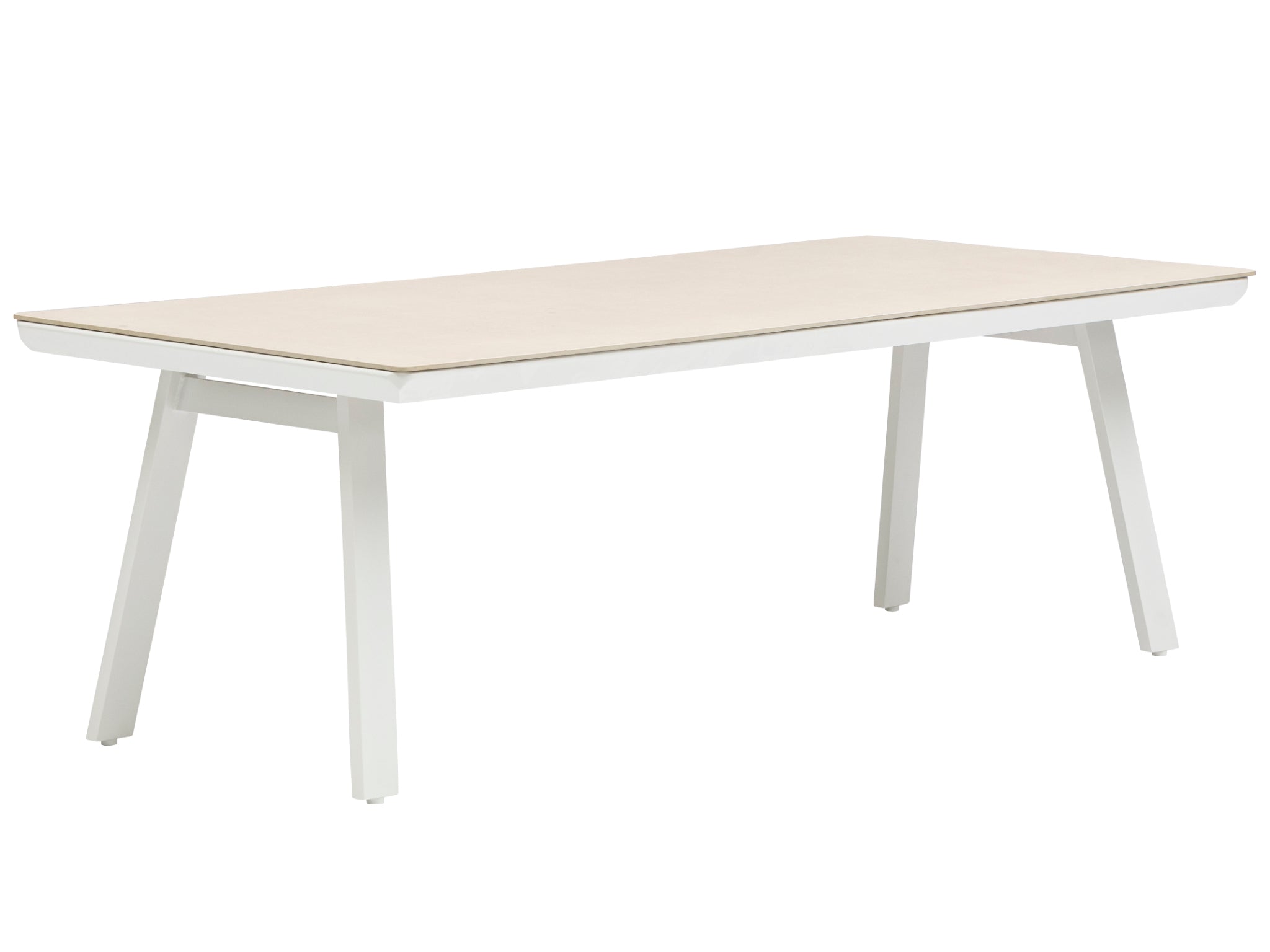 FurnitureOkay Marina-Capri 9-Piece Sintered Stone Outdoor Dining Setting — White