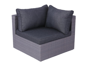 FurnitureOkay Mornington Wicker Outdoor Corner Seat — Grey