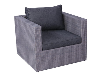 FurnitureOkay Mornington Wicker Outdoor Lounge Chair — Grey