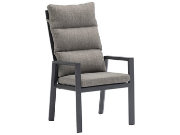 FurnitureOkay Mosman 9-Piece Ceramic Outdoor Extendable Dining Setting — Charcoal