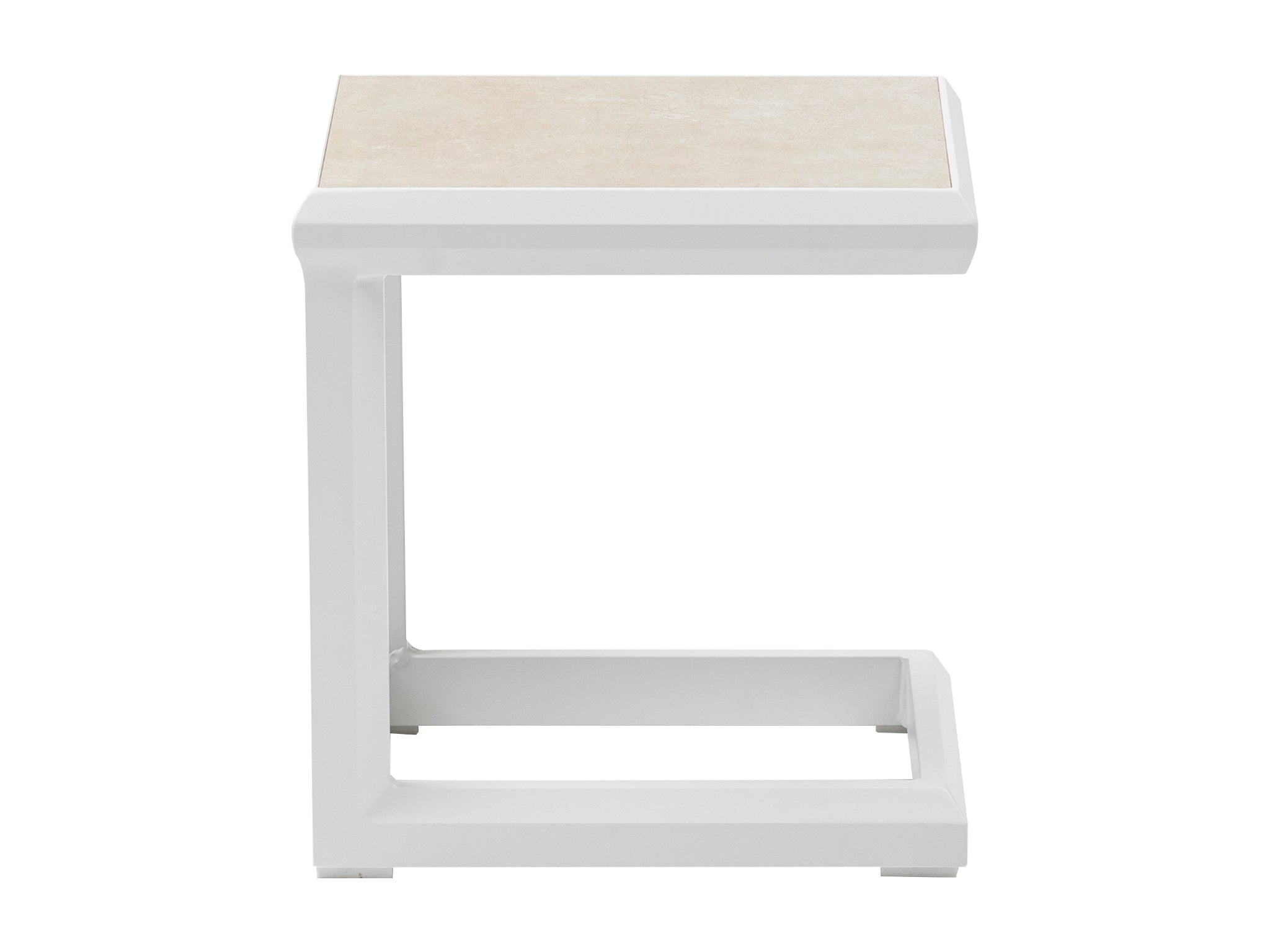 FurnitureOkay Mosman Aluminium Outdoor Side Table — White