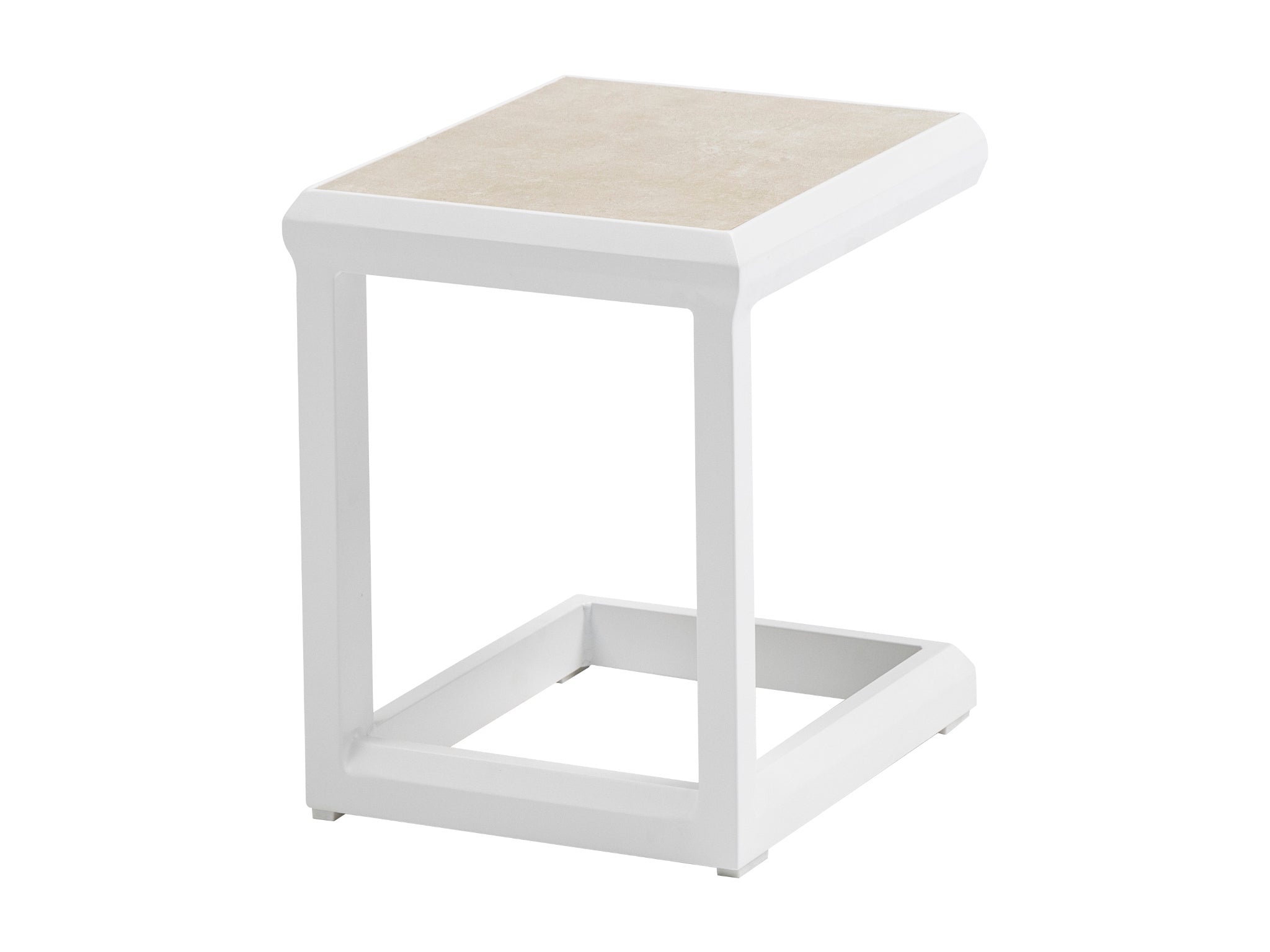 FurnitureOkay Mosman Aluminium Outdoor Side Table — White