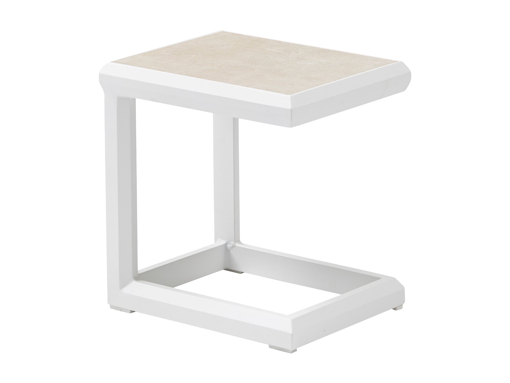 FurnitureOkay Mosman Aluminium Outdoor Side Table — White