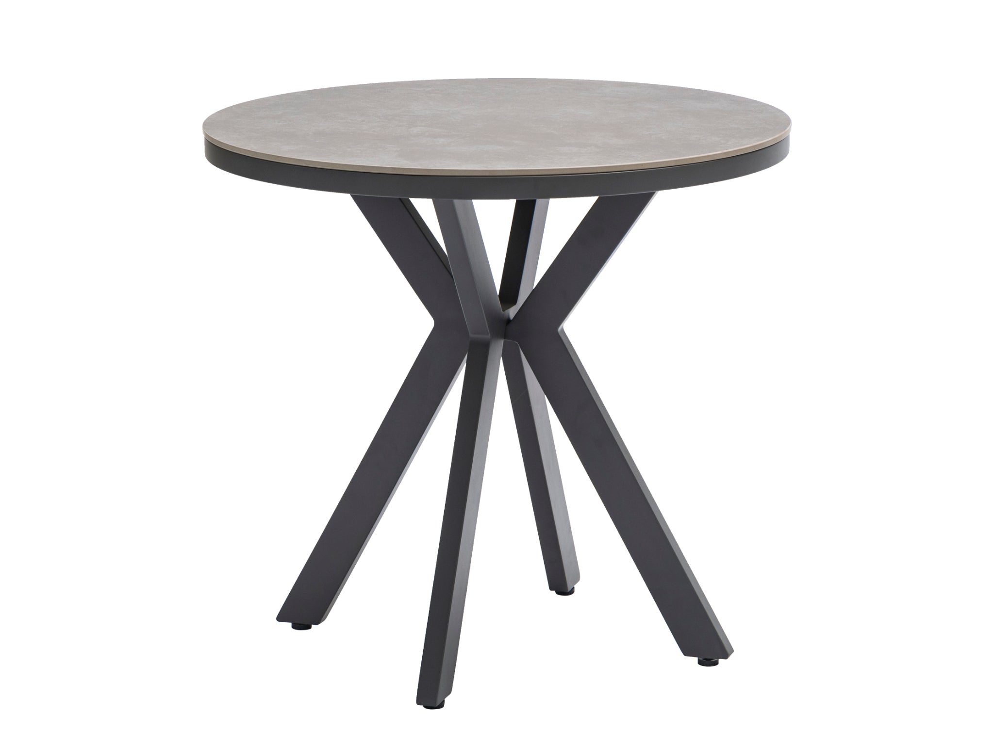 FurnitureOkay Marina-Capri 3-Piece Sintered Stone Outdoor Dining Setting — Charcoal