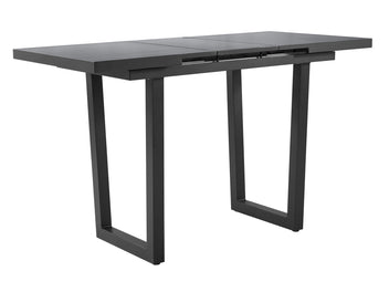 FurnitureOkay Bondi-Mosman 7-Piece Sintered Stone Outdoor Extendable Bar Setting — Black