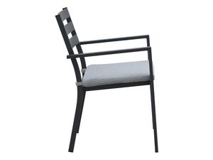 FurnitureOkay Noosa Aluminium Outdoor Dining Chair — Charcoal