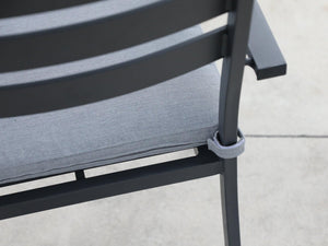 FurnitureOkay Noosa Aluminium Outdoor Dining Chair — Charcoal