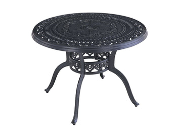 FurnitureOkay Orlando Cast Aluminium Outdoor Dining Table (100cm Round) — Black