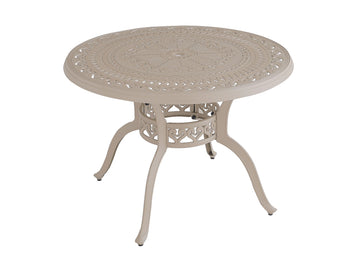 FurnitureOkay Orlando Cast Aluminium Outdoor Dining Table (100cm Round) — Sandstone