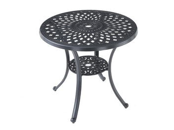 FurnitureOkay Orlando Cast Aluminium Outdoor Dining Table (78cm Round) — Black