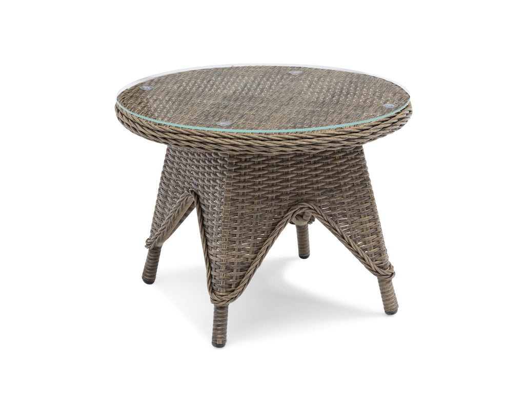 FurnitureOkay Rosebud Wicker Outdoor Side Table — Brown