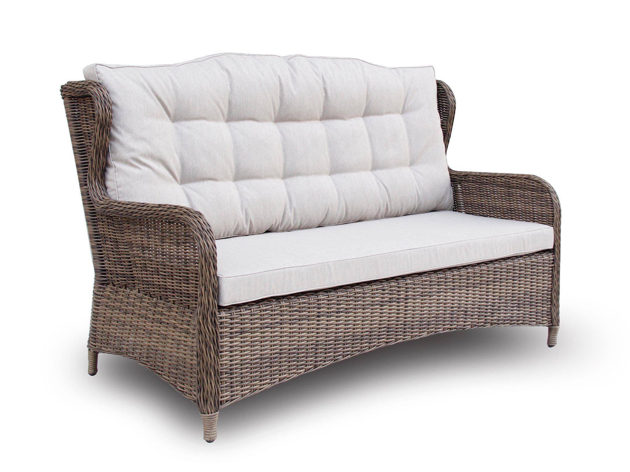 FurnitureOkay Rosebud 4-Piece Wicker Outdoor Lounge Setting — Brown
