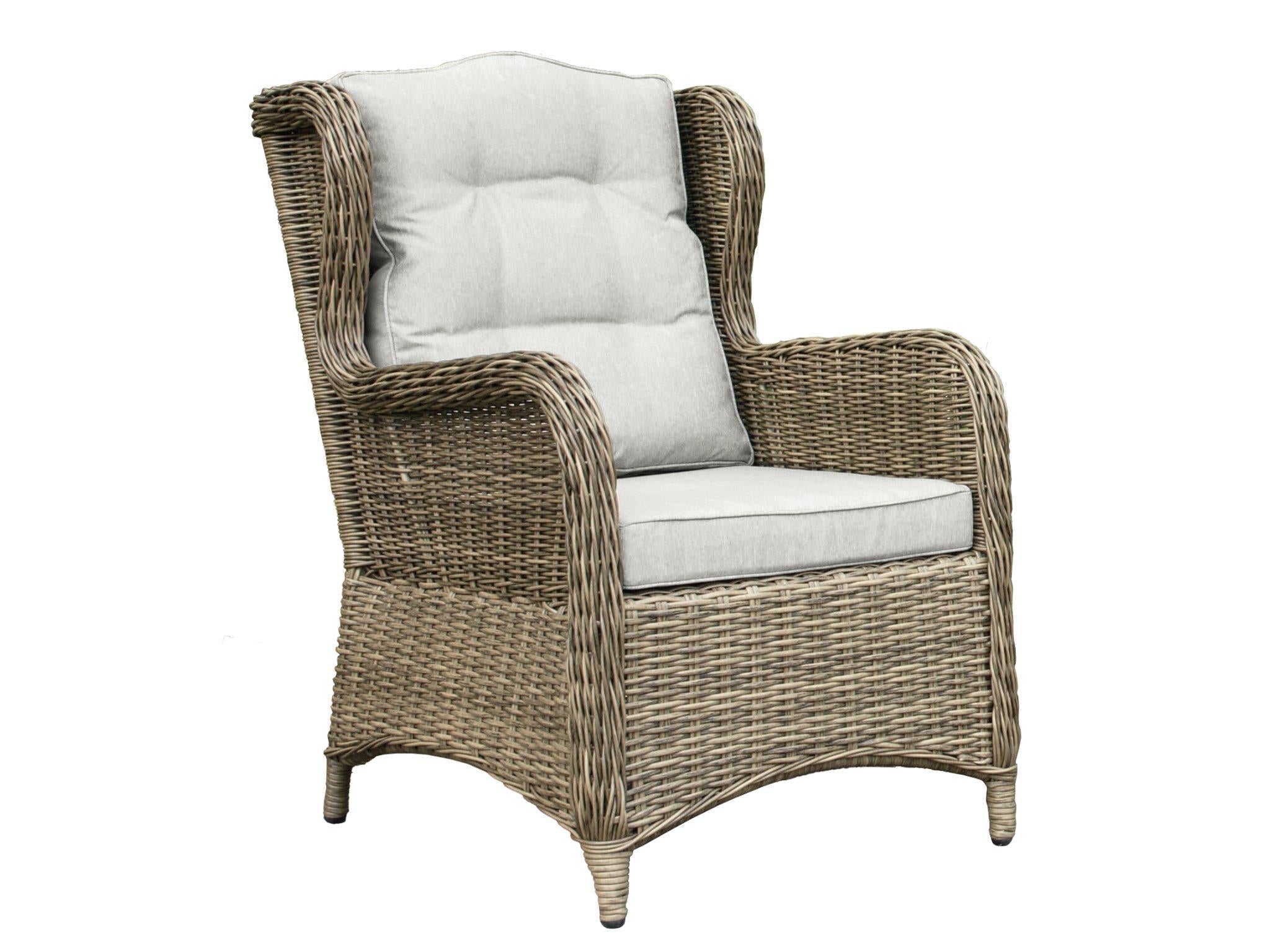 FurnitureOkay Rosebud 4-Piece Wicker Outdoor Lounge Setting — Brown