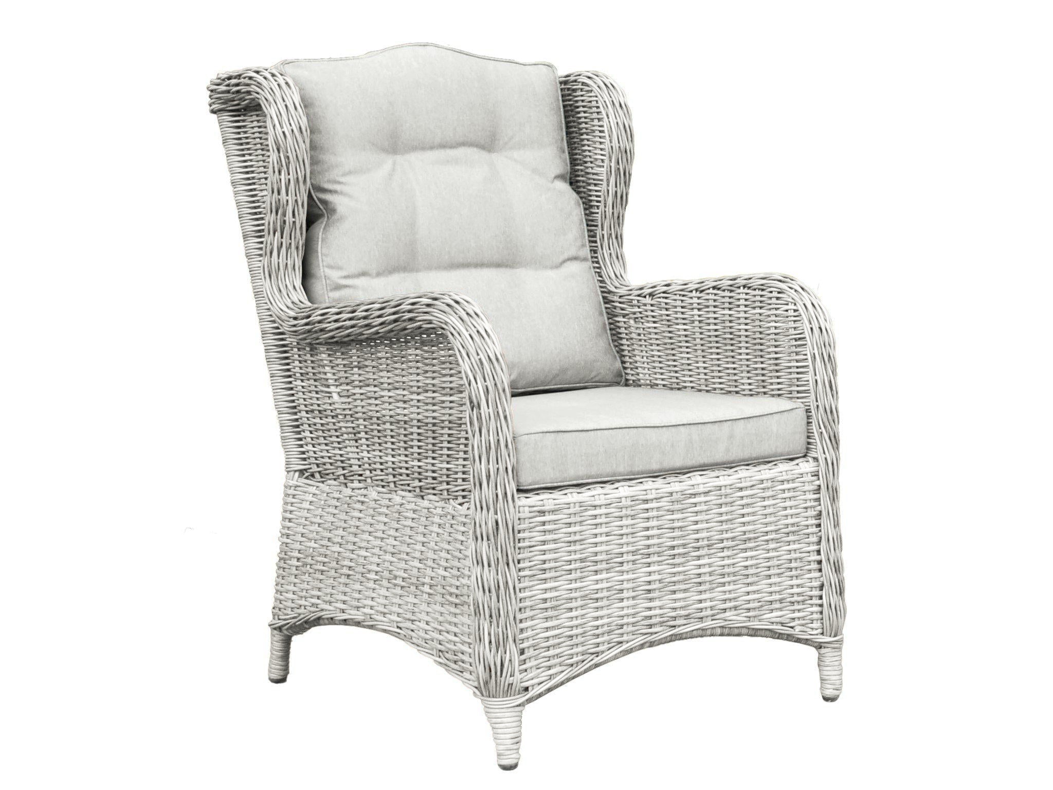 FurnitureOkay Rosebud 4-Piece Wicker Outdoor Lounge Setting — White Shell