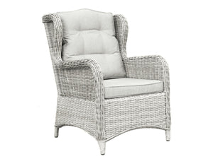 FurnitureOkay Rosebud Wicker Outdoor Lounge Chair — White Shell
